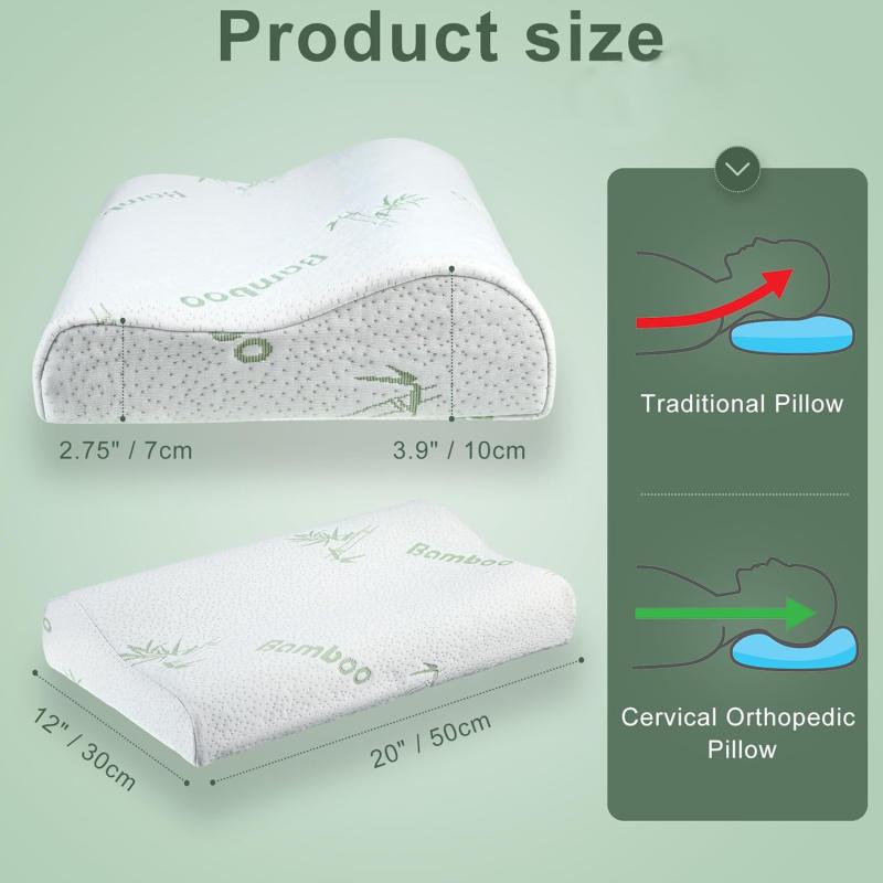 Bed Pillow Rayon Bamboo Memory Foam