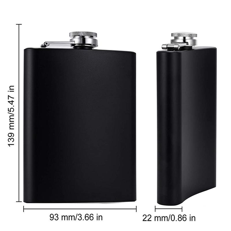 Matte Black Hip Flask