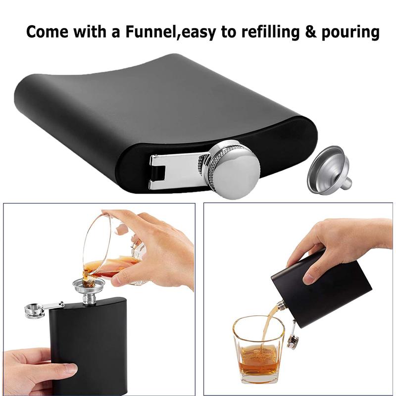 Matte Black Hip Flask