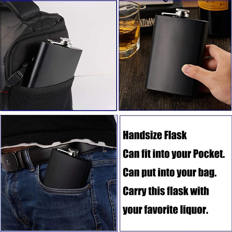 Matte Black Hip Flask