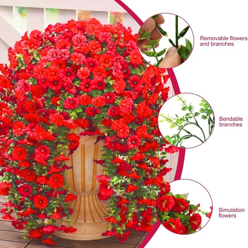 Artificial Flowers Vine Morning Glory Wedding Bridal Home