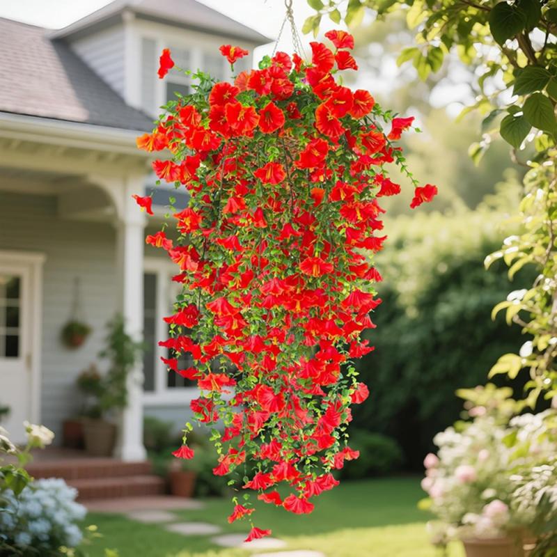 Artificial Flowers Vine Morning Glory Wedding Bridal Home