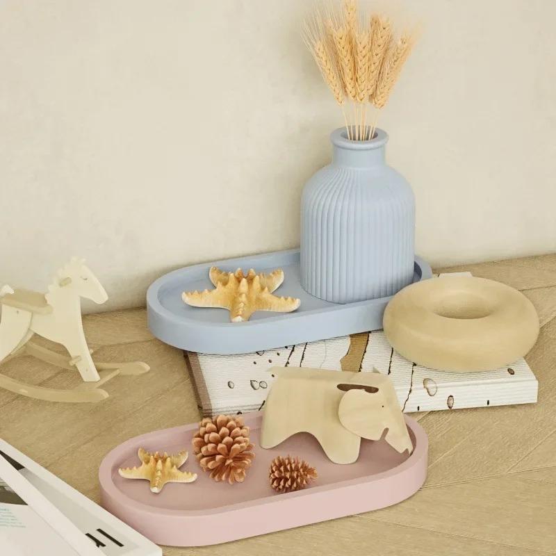 DIY Tray Silicone Mold Gypsum Cement Flower Pot Vase Mold
