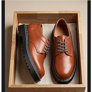Brown leather shoe