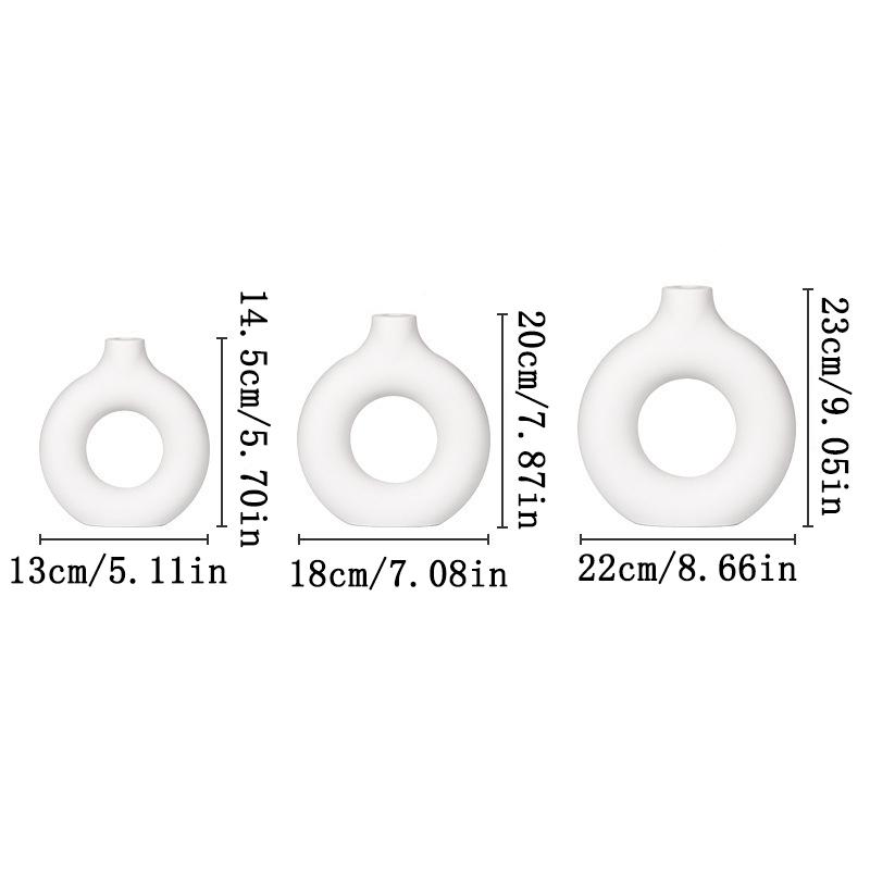 Nordic White Flower Vase Designed Plastic Plant Pot Flower