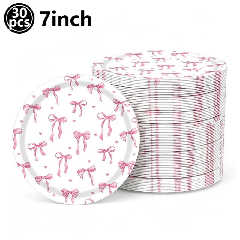 Pink Bow Disposable Tableware Napkins