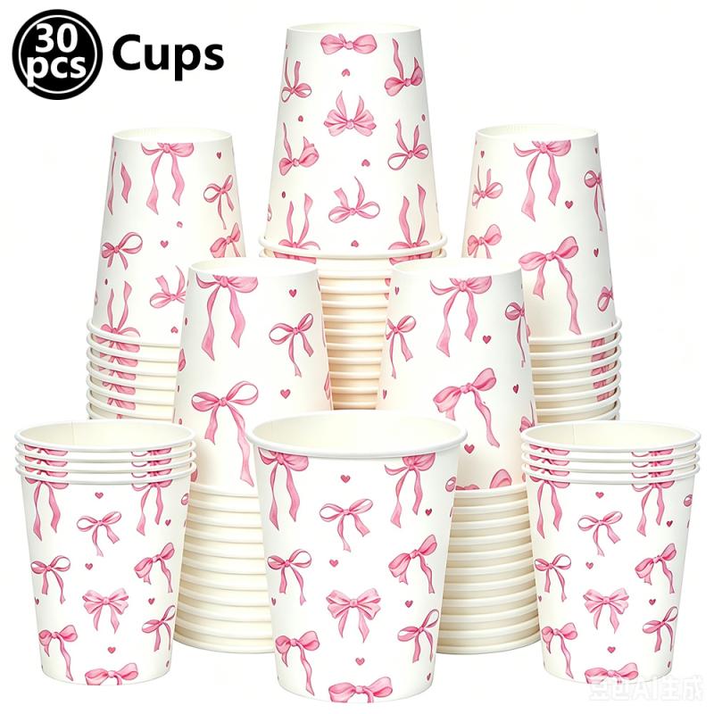 Pink Bow Disposable Tableware Napkins