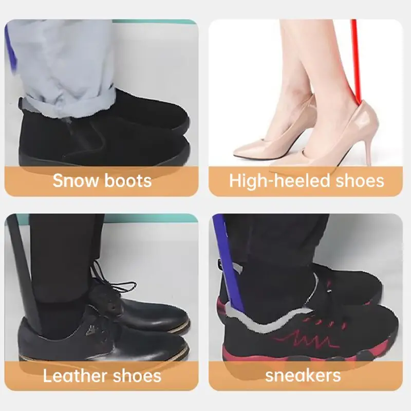 Extra long flexible plastic shoe horns