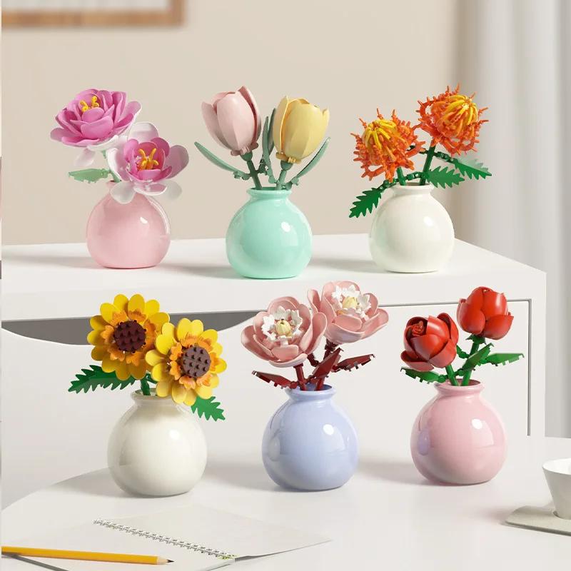 Building block pot plant bouquet