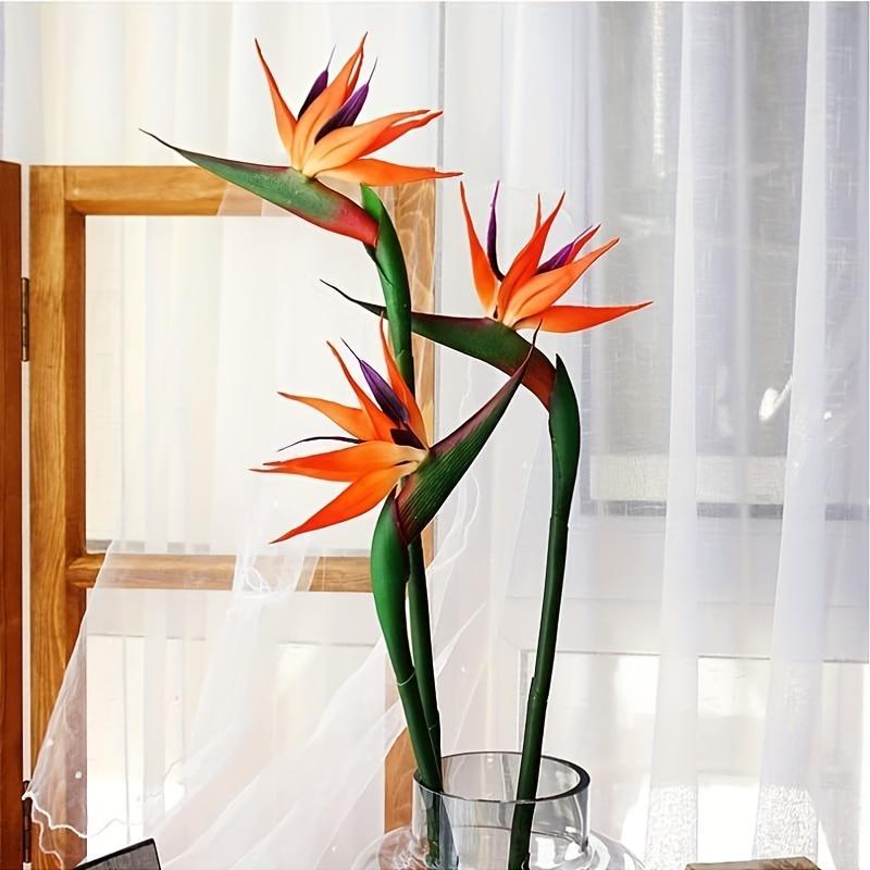 3pcs Artificial Bird Of Paradise Flowers