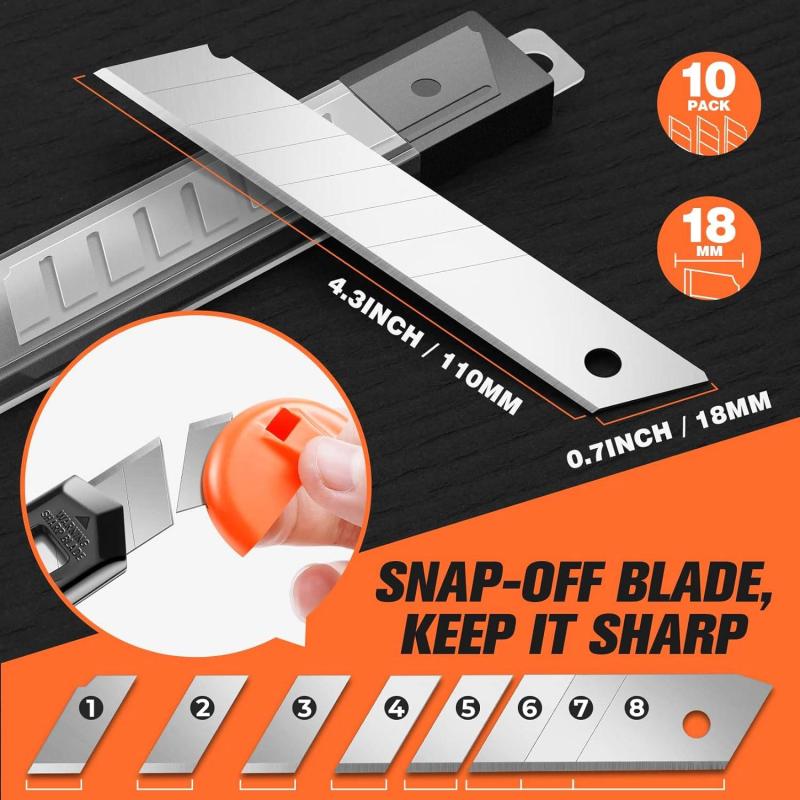 3 Pack Utility Knife Box Cutter Retractable