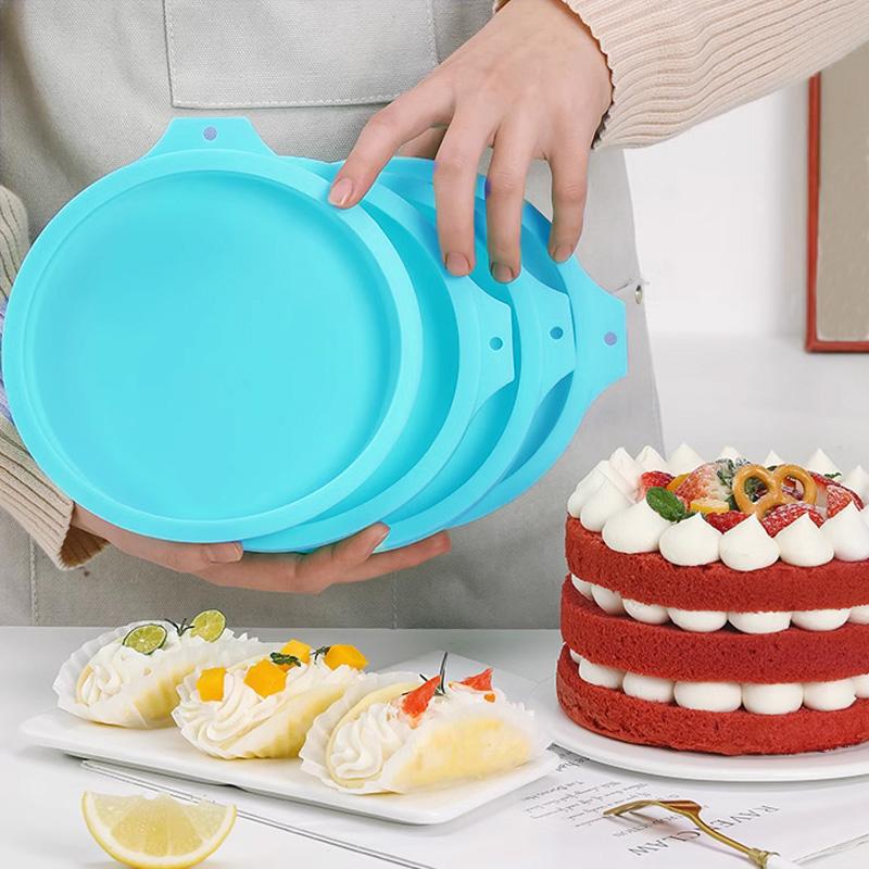 FAIS DU 2-8pcs Silicone Cake Pan 4/6/8inch Round Cake Laye