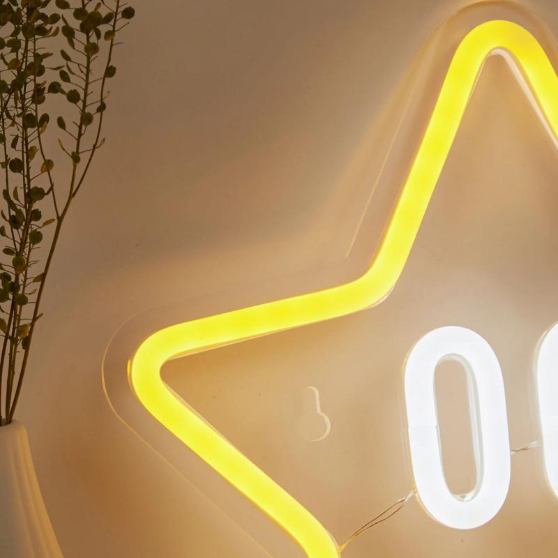 Chi-Buy 1PC Cartoon Star Shape LED Neon Sign