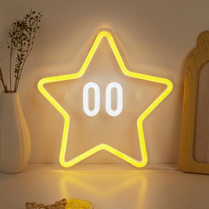 Chi-Buy 1PC Cartoon Star Shape LED Neon Sign