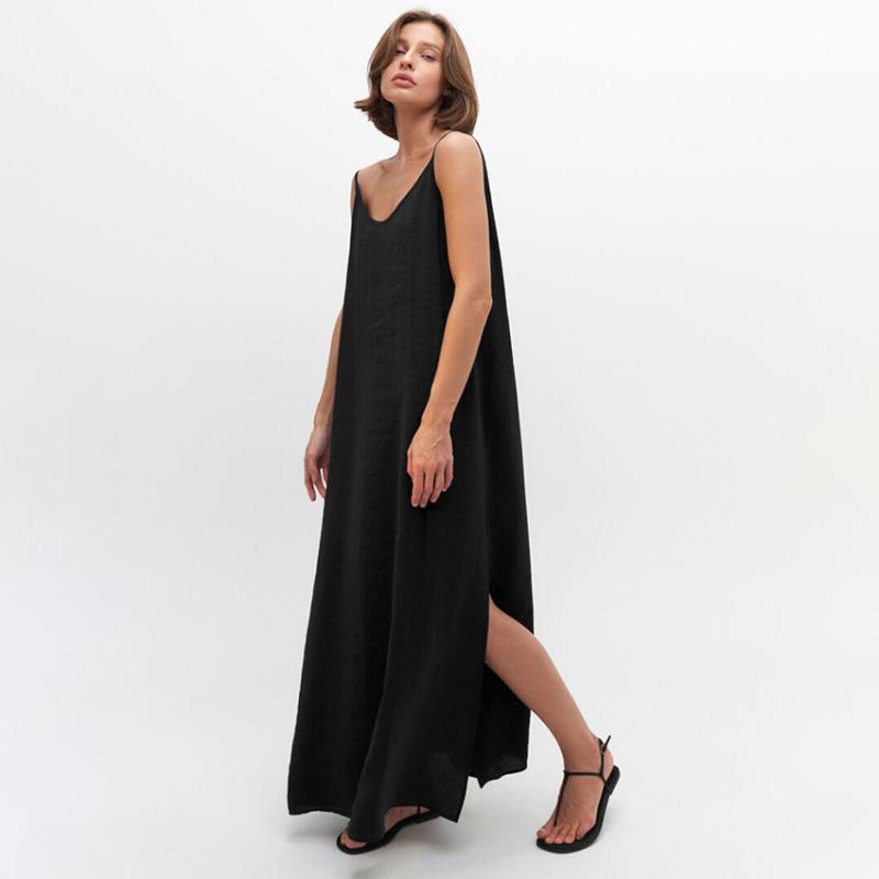 HiLoc Casual Loose White Long Dress Robe 2025