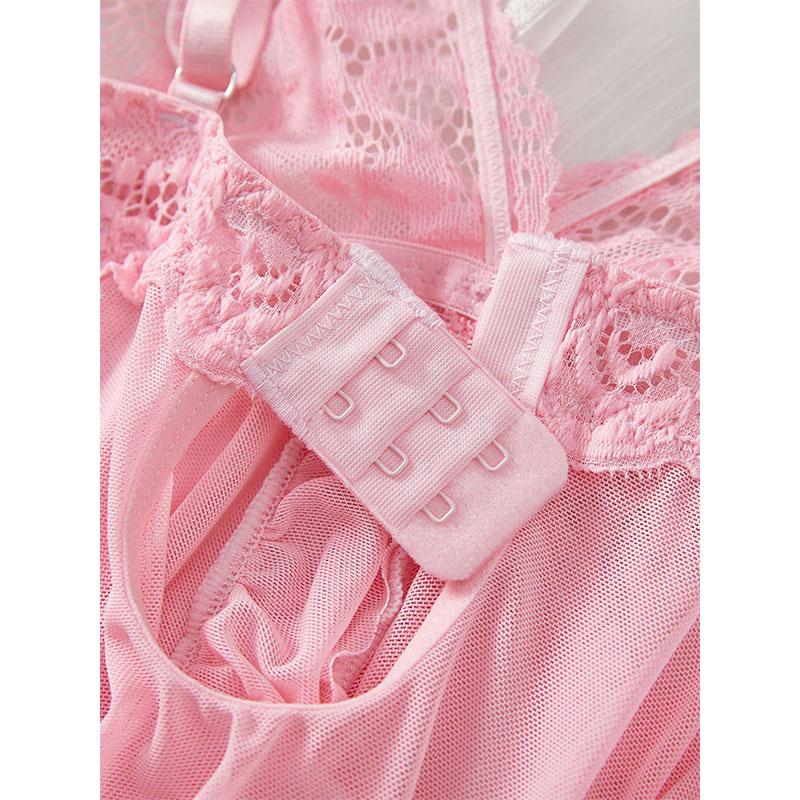 Suspender Suit Summer Ultra-thin Nightgown Lace Thong Sets