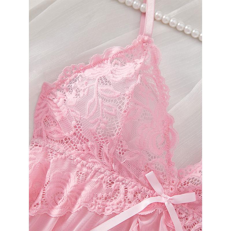Suspender Suit Summer Ultra-thin Nightgown Lace Thong Sets
