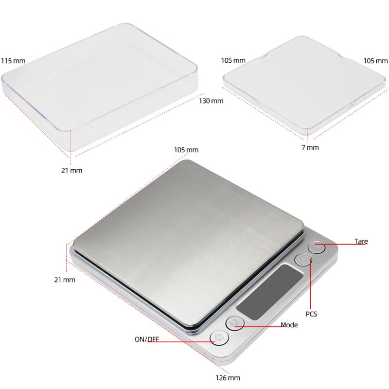 3000g 0.1g LCD Mini Electronic Scale 2kg Kitchen Digital S