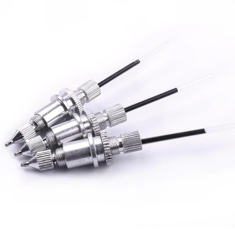 2Pcs Silver Aluminium Pen Holder