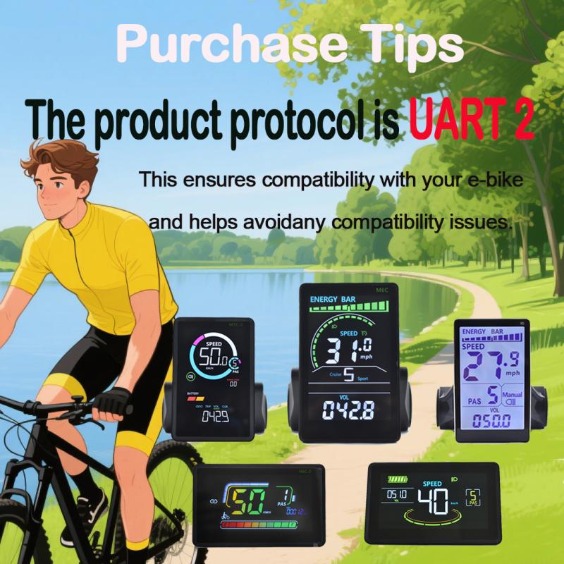 UART2 M5 24V 36V 48V Electric Bicycle LCD Panel