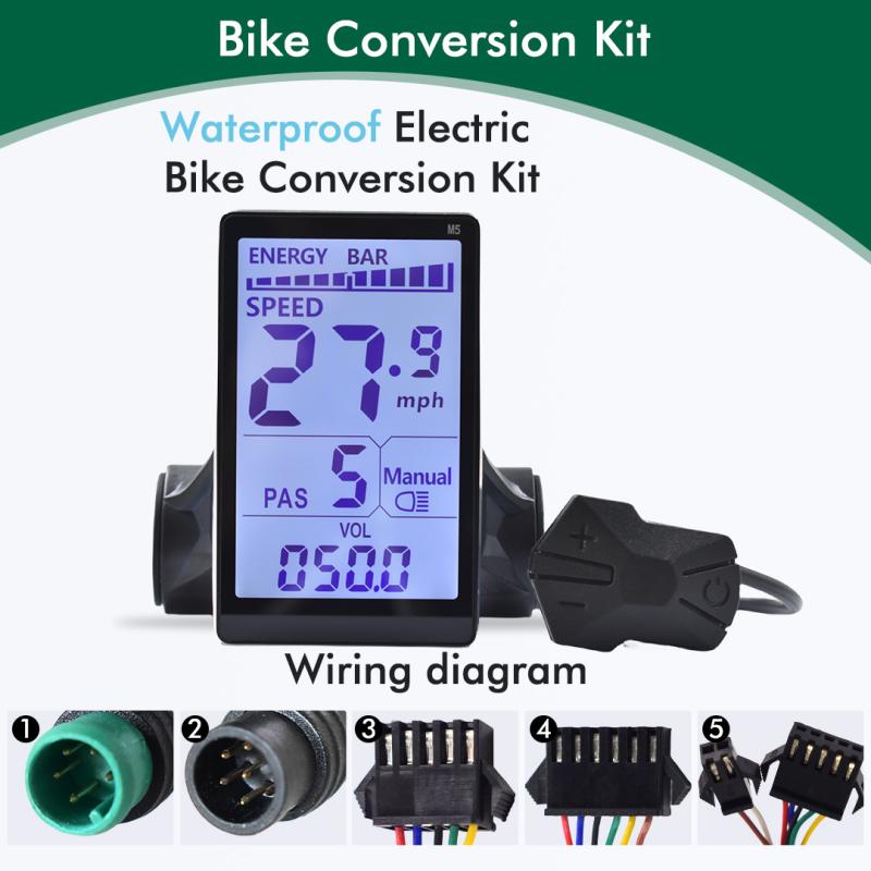 UART2 M5 24V 36V 48V Electric Bicycle LCD Panel