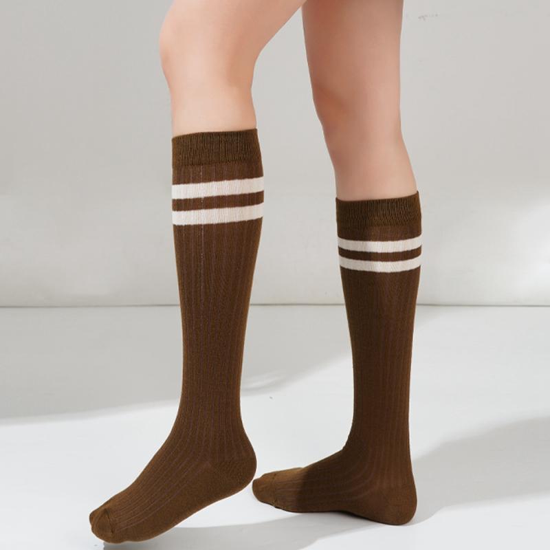 Women Striped Cotton Long Socks