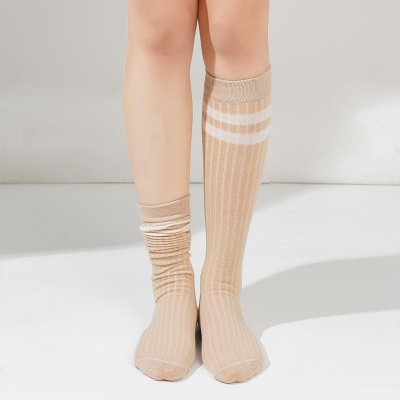 Women Striped Cotton Long Socks
