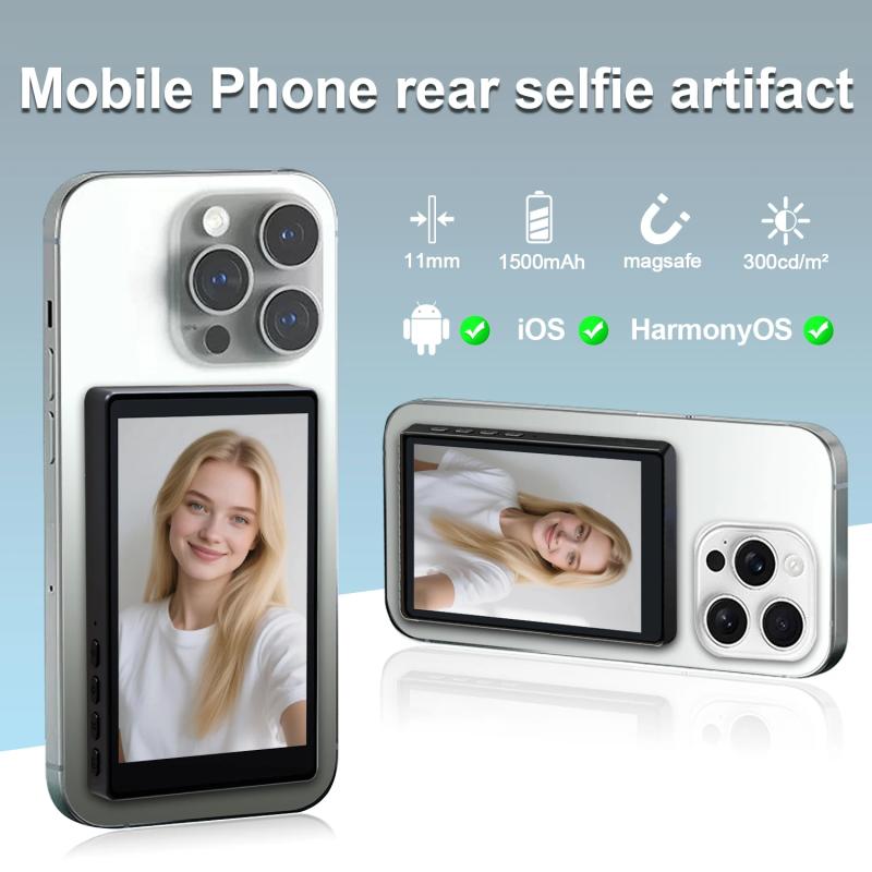 Wireless Monitor Rear Camera Screen Smartphone Selfie Magn