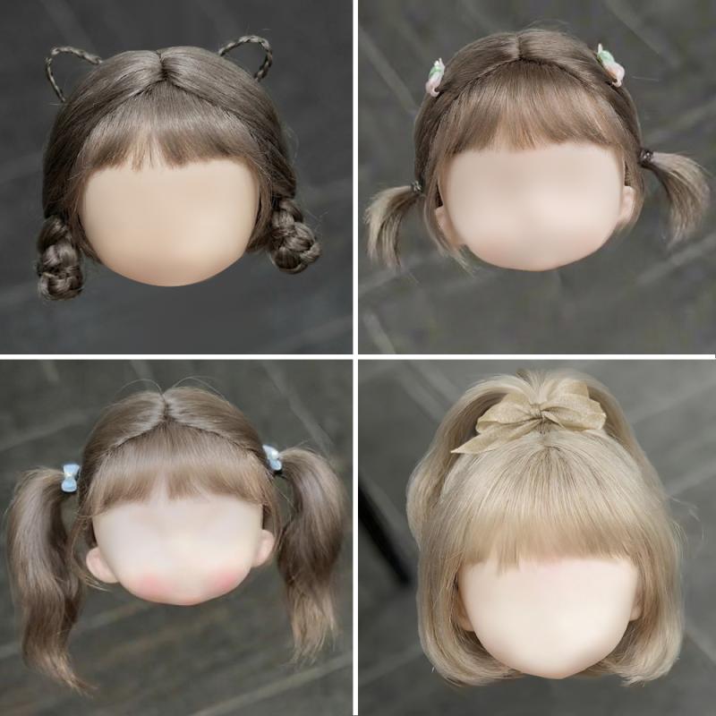 Doll Wig Cute Bangs Ponytail Soft Mohair Wig Suitable for