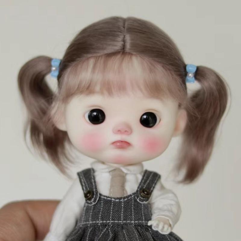 Doll Wig Cute Bangs Ponytail Soft Mohair Wig Suitable for
