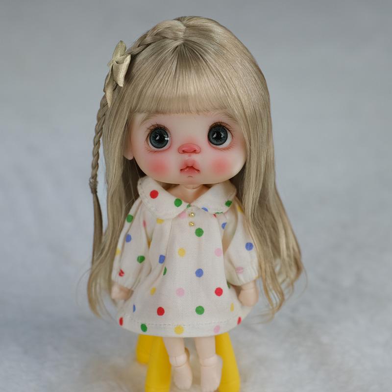 Doll Wig Cute Bangs Ponytail Soft Mohair Wig Suitable for