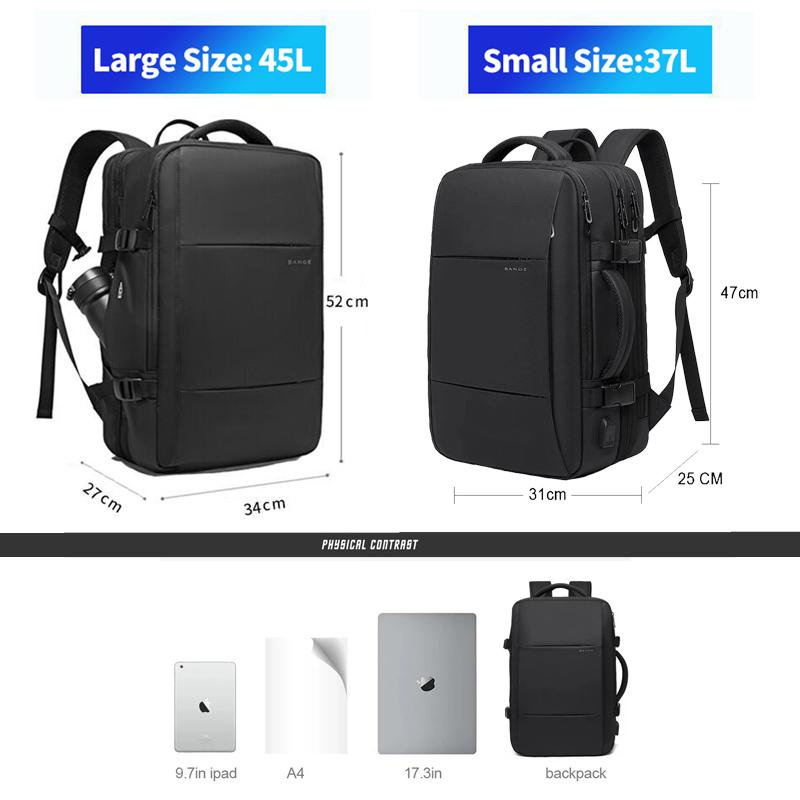 Bange Travel Backpack Men Business Backpack School Expanda