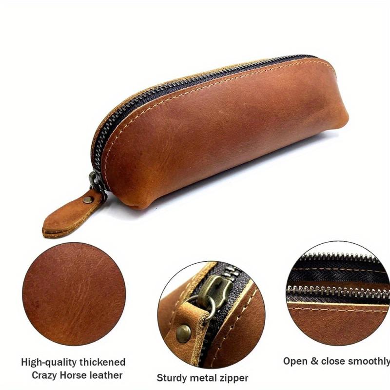 Vintage Leather Pencil Bag