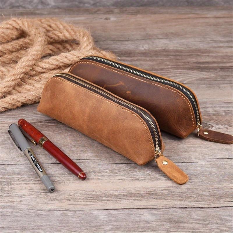 Vintage Leather Pencil Bag