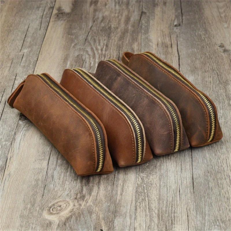 Vintage Leather Pencil Bag