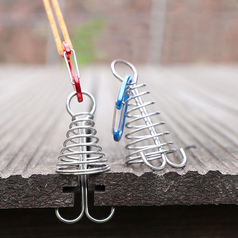 4pcs Outdoor Camping Octopus Wind Rope Fixing Buckle Woode