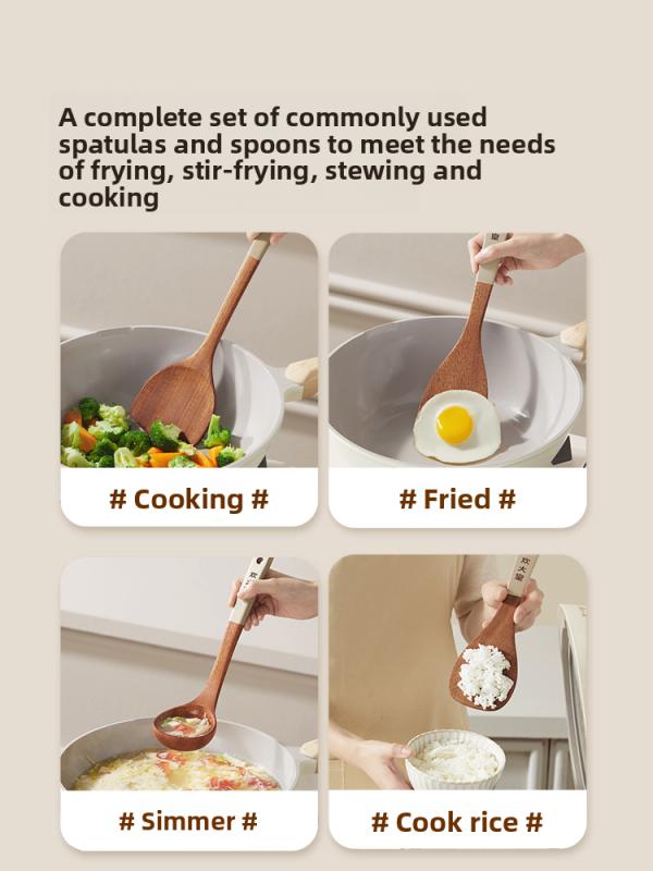 Ebony Wood Cooker King Non-Stick Pan Utensils