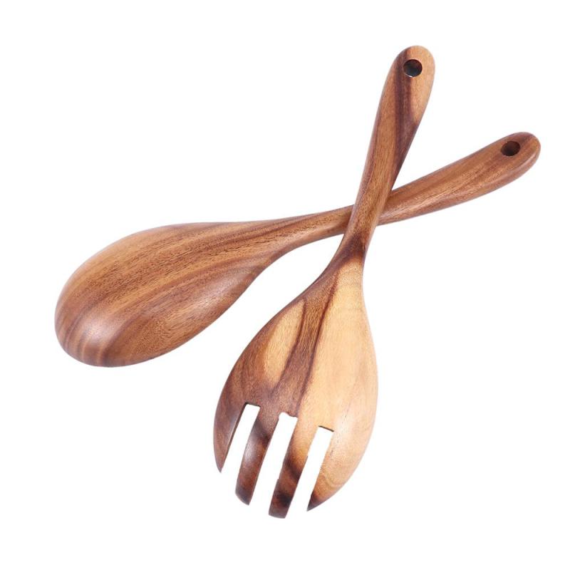 Salad Spoon Fork Wooden Utensils